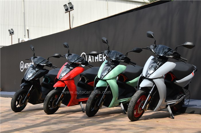 Ather 450X price, TVS iQube price, range numbers, features, rivals.